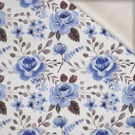 BLUE FLOWERS - teplákovina počesaná s elastanem ITY