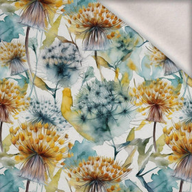 WATERCOLOR DANDELION VZ. 3 - teplákovina počesaná s elastanem ITY