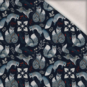 FOLK LIŠKY (FOLK LES) - teplákovina počesaná s elastanem ITY