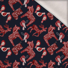 ZIMNÍ ZVÍŘATA VZ.2 (NORDIC CHRISTMAS) - teplákovina počesaná s elastanem ITY