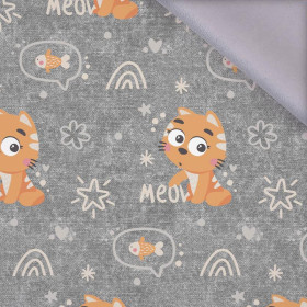 KOČKY / meow (KOČIČÍ SVĚT) / ACID WASH šedý  - softshell