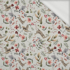 HARES AND BIRDS (INTO THE WOODS) - dzianina pętelkowa