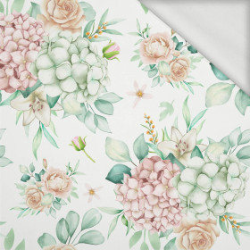 Hortenzie / bílá - teplákovina