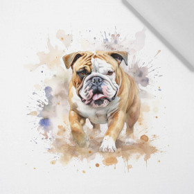 WATERCOLOR BULLDOG - Paneel (75cm x 80cm) bavlněná tkanina