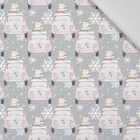 ZASNĚŽENÁ AUTA (WINTER)  - tkanina bawełniana