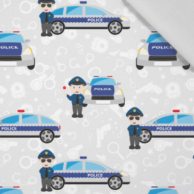 POLICIE/ světlé šedý - tkanina bawełniana