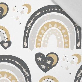 VALENTÝNSKÁ DUHA vz. 3 / bílý (DUHY A SRDCE) - tkanina bawełniana