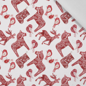 ZIMNÍ ZVÍŘATA VZ.3 (NORDIC CHRISTMAS) - tkanina bawełniana