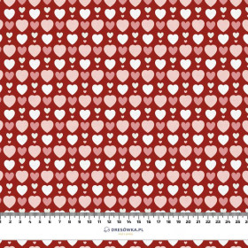 ZAMILOVANÉ KORÁLKY / červený (VALENTÝNSKÉ SRDCE) - tkanina bawełniana