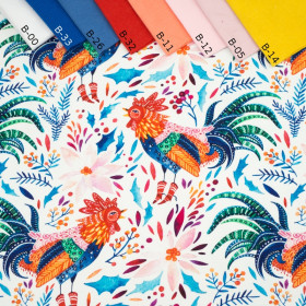 KOHOUTI / bílá - teplákovina SP250