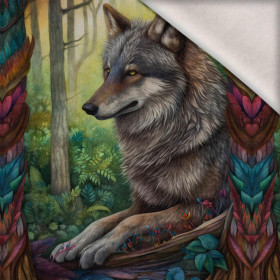 BOHO WOLF - Panel (75cm x 80cm) teplákovina počesaná s elastanem ITY
