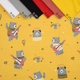 Rock N Roll bear / hořčicový - teplákovina 