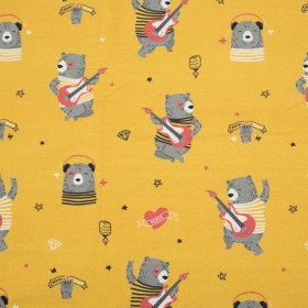 Rock N Roll bear / hořčicový - teplákovina 