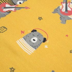 Rock N Roll bear / hořčicový - teplákovina 