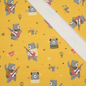 Rock N Roll bear / hořčicový - teplákovina 