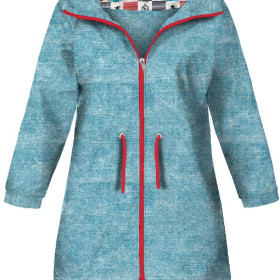 DĚTSKÁ BUNDA PARKA (ARIEL) - ROZŘEZANÝ JEANS (mořský) - softshell