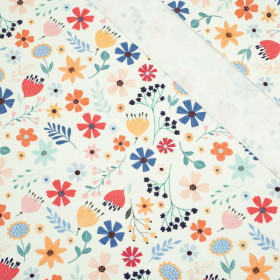 BAREVNE KVĚTINKY / vanilková - teplákovina