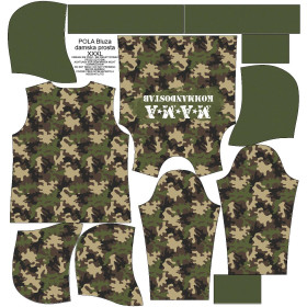 DÁMSKA MIKINA (POLA) CLASSIC S KAPUCÍ - MAMA / camouflage -  teplákovina DE