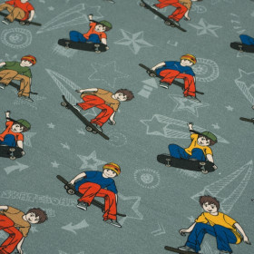 SKATER / šedý - Viskózový úplet WE210