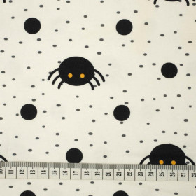 HALLOWEEN PAVOUKY / ecru - organický úplet single jersey s elastanem TE210