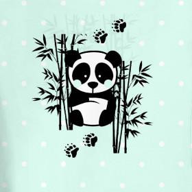LONGSLEEVE (110/116) - PANDA (puntíky) / mentolový - single jersey