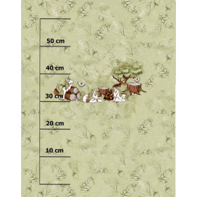 LESNÍ JEDNOROŽCI VZ. 2 / zelený - PANEL SINGLE JERSEY