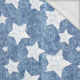 BÍLÉ HVĚZDY / rozřezaný jeans (tmavěmodrý)- teplákovina