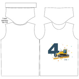 DĚTSKÉ TRIČKO - 4. NAROZENINY/ BULDOZER - single jersey