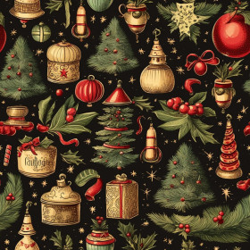 Vintage Christmas wz.11 - lehký, česaný úplet