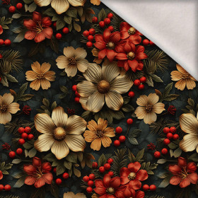 WINTER FLOWERS WZ.17 - teplákovina počesaná s elastanem ITY