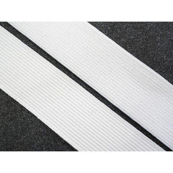 Guma pletená plochá 30mm - BÍLÁ
