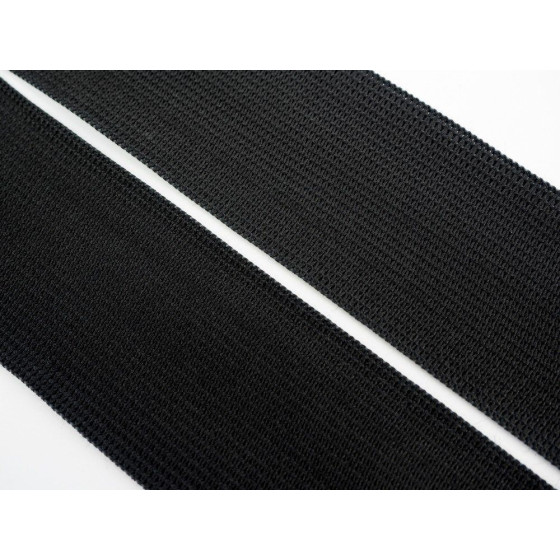 Guma pletená plochá  40mm - ČERNÁ