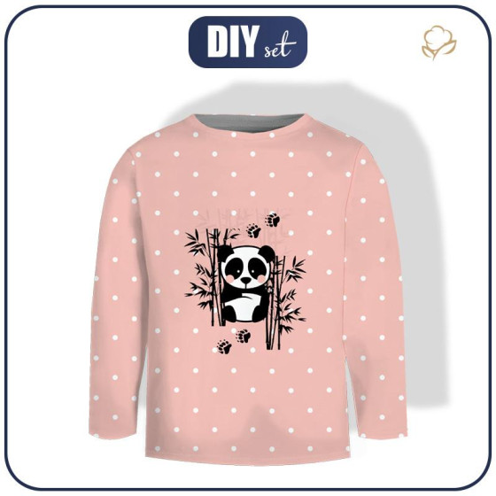 LONGSLEEVE - PANDA (puntíky) / růžový - single jersey