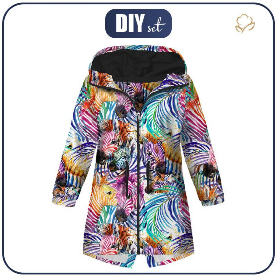 DĚTSKÁ BUNDA PARKA (ARIEL) - DUHOVÉ ZEBRY - softshell