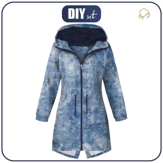DÁMSKÁ BUNDA PARKA (ANNA) - GRUNGE (modrý) - softshell