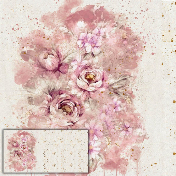 WATERCOLORS FLOWERS Vz. 6 - PANORAMICKÝ PANEL (80cm x 155cm)