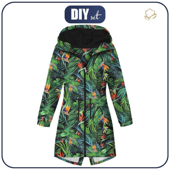 DÁMSKÁ BUNDA PARKA (ANNA) - RAJSKÁ DŽUNGLE/ černý - softshell