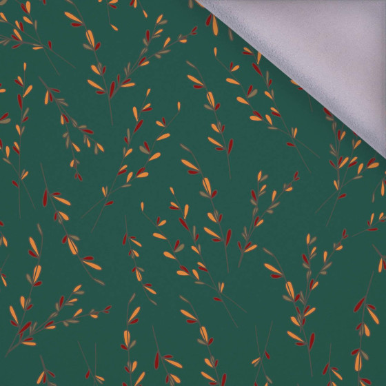 PODZIMNÍ VĚTIVKY / lahvově zelený (PODZIM ČERVENÉ PANDY) - softshell