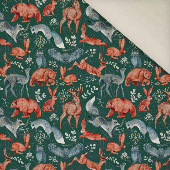 FOLK ZVÍŘATA vz. 1 / lahvově zelený (FOLK LES)- Potahový velur 