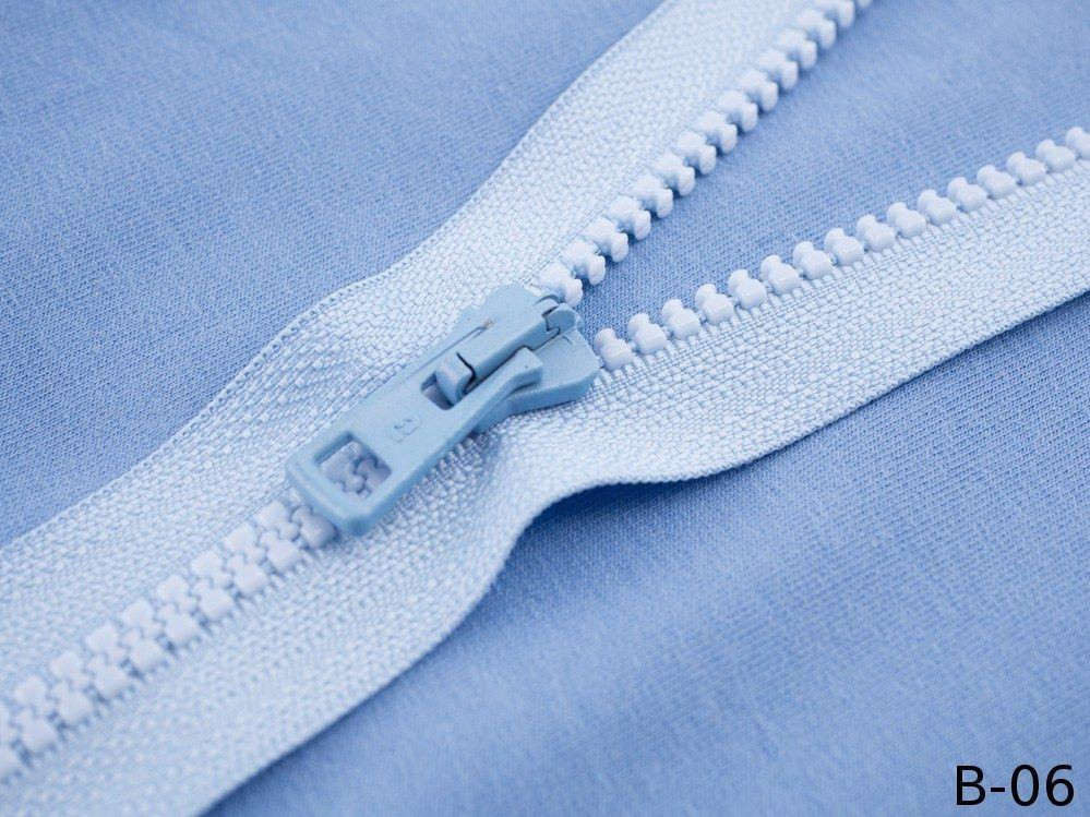 Plastic Zipper 5mm open-end 30cm - light blue B-06