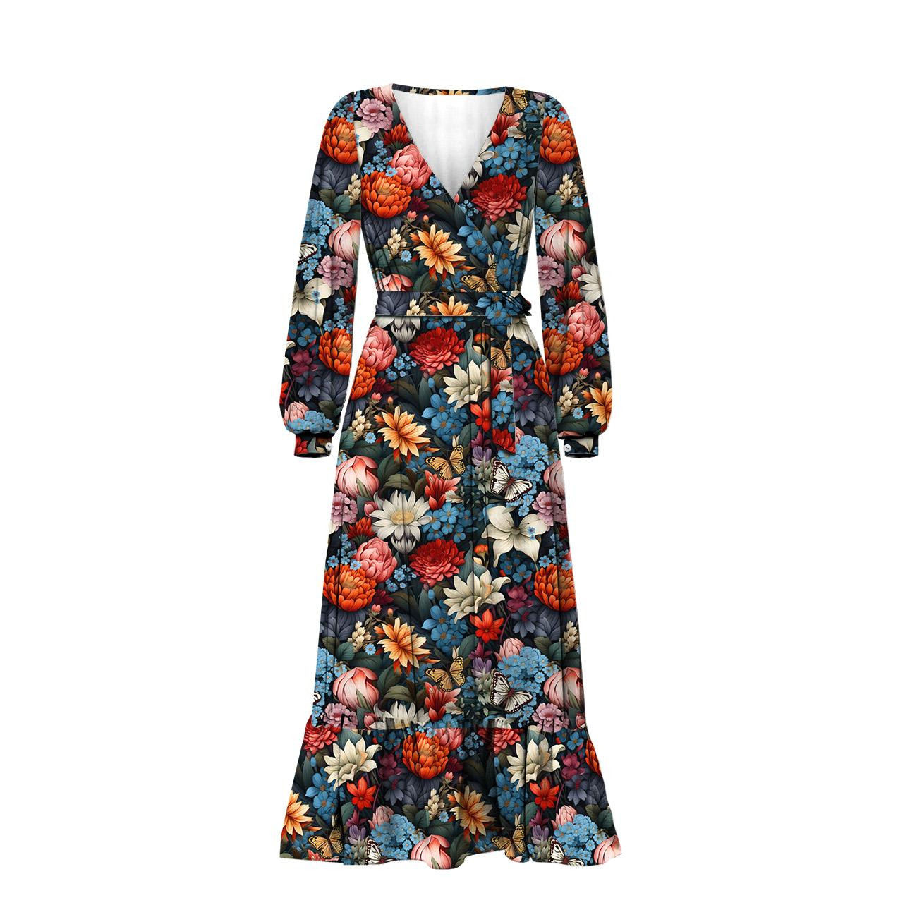 Butterfly & Flowers wz.10 - quick-drying woven fabric