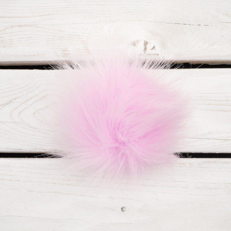 Eco fur pompom 12 cm - muted pink