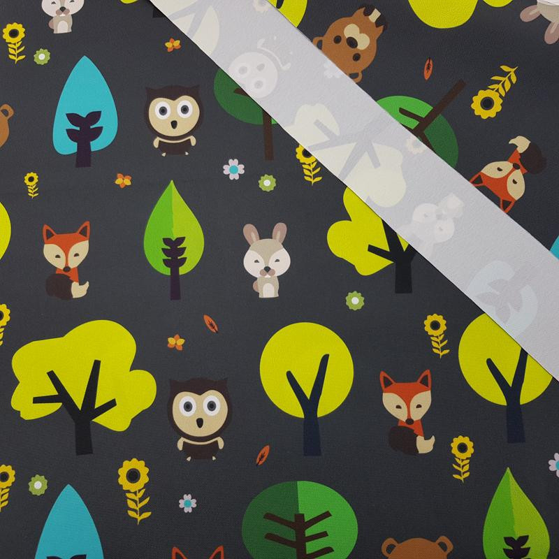 ANIMALS IN FOREST - Waterproof woven fabric