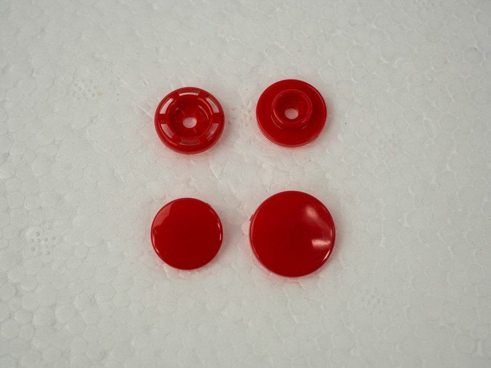 Snaps KAM, plastic fasteners 14mm - red 10 sets