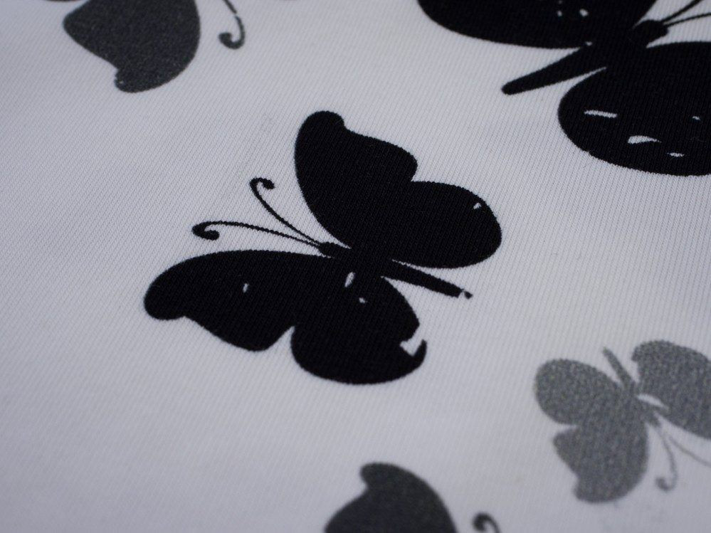 BUTTERFLIES GRAY - panel single jersey with elastane TE210