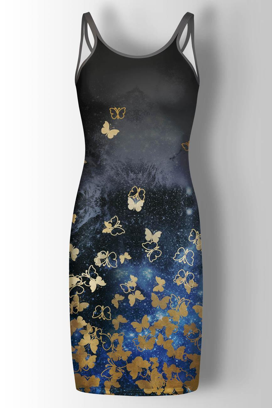 BUTTERFLIES / gold - panel Single jersey with elastane 