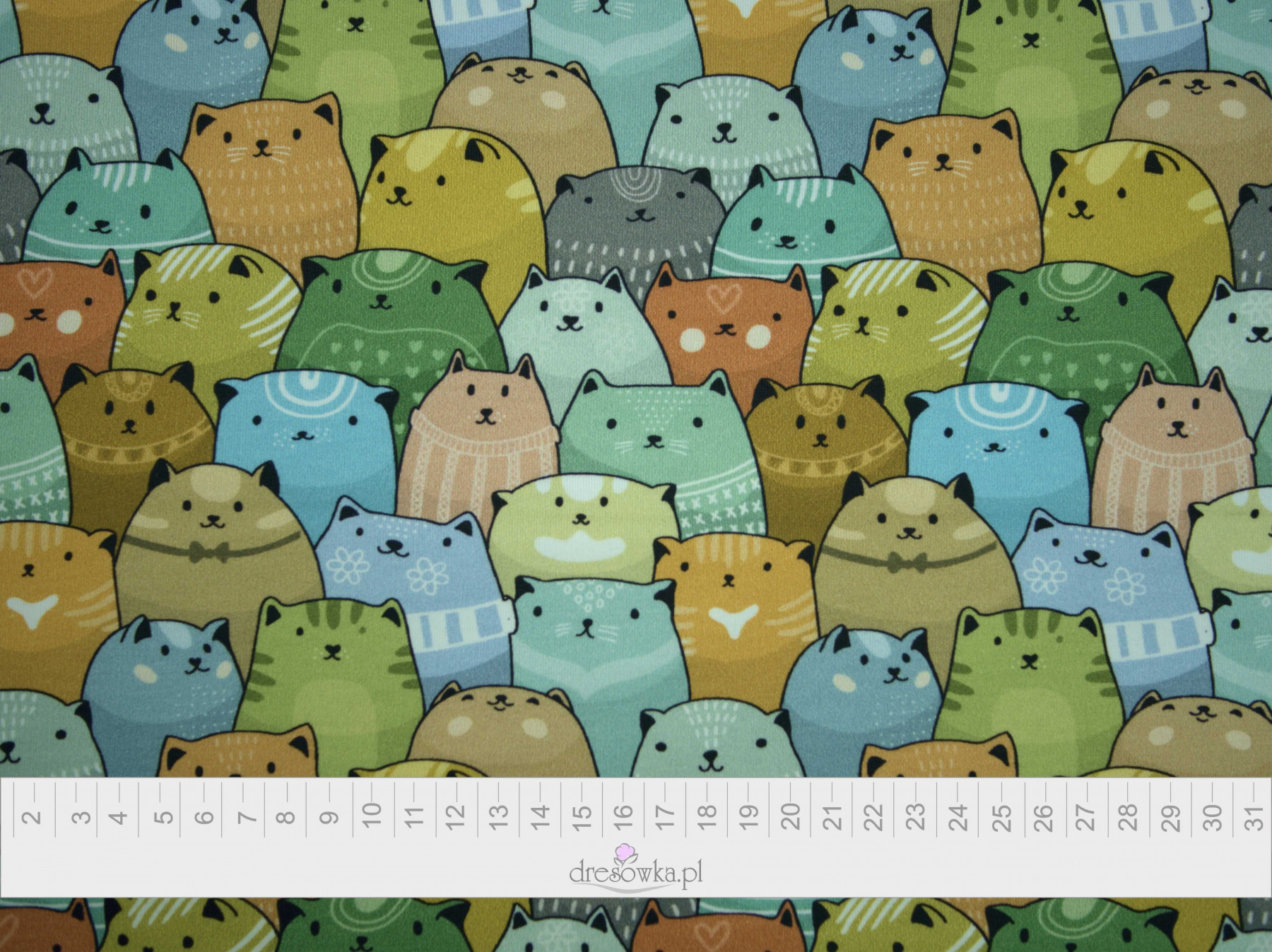 COLOURFUL CATS - Viscose jersey WE210