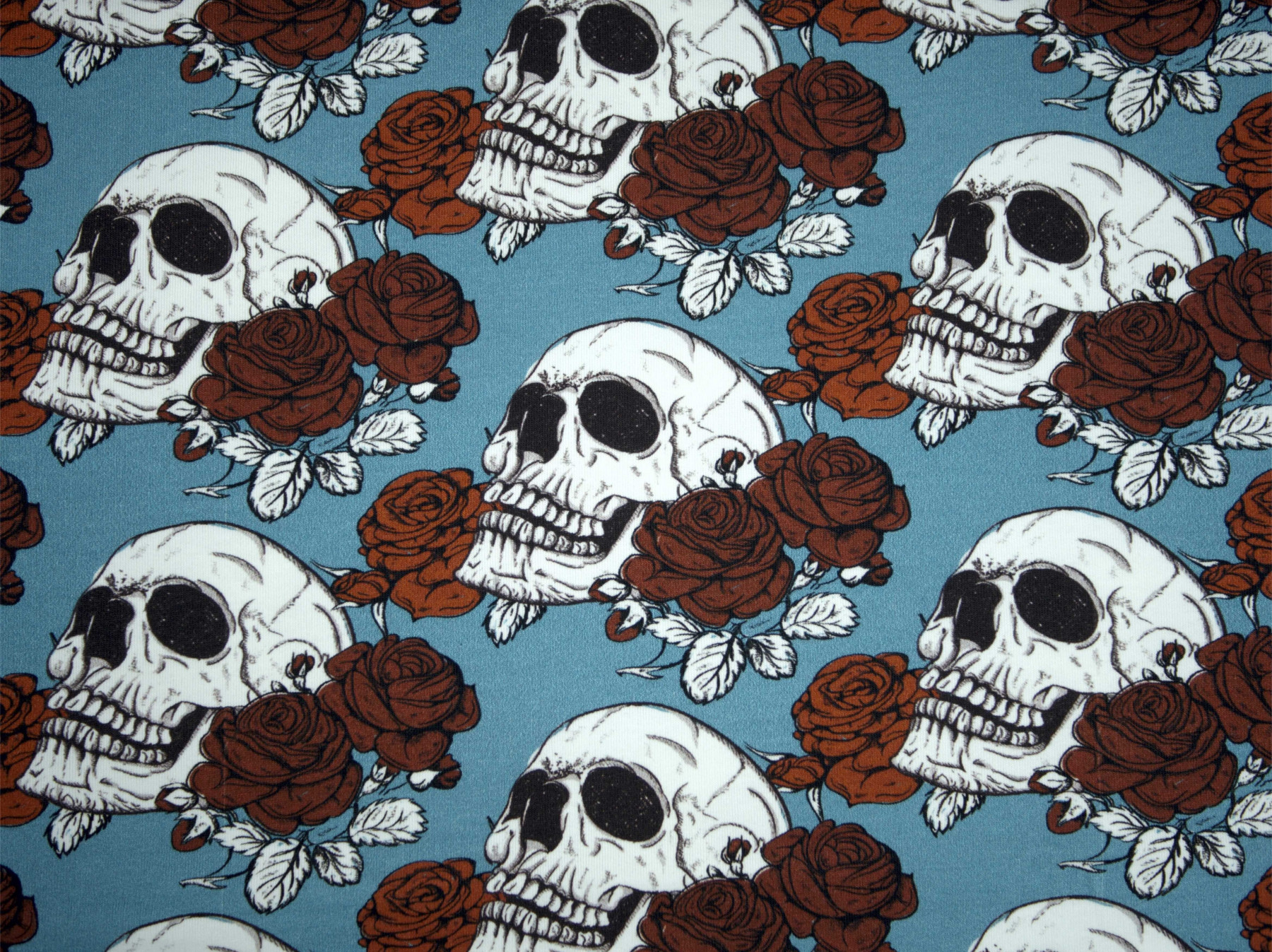 SKULLS AND ROSES - single jersey with elastane TE210