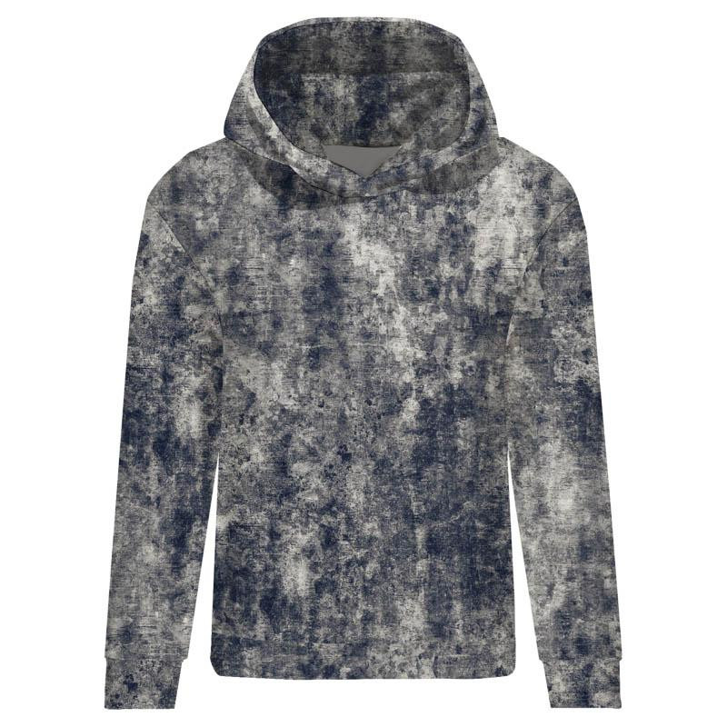 CLASSIC WOMEN’S HOODIE (POLA) - GRUNGE (navy) - looped knit fabric 