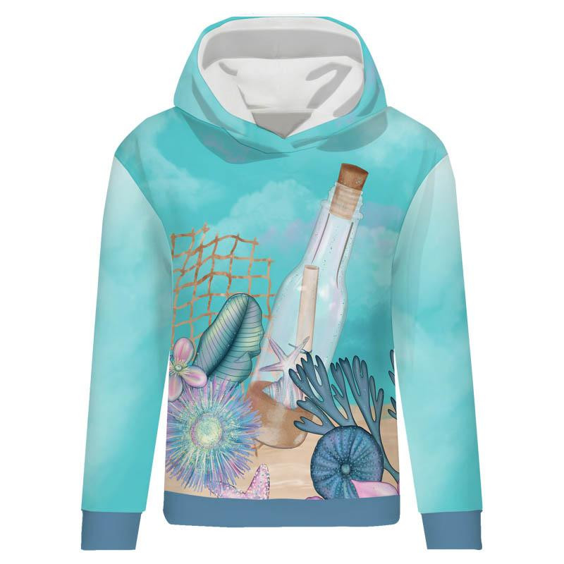 CLASSIC WOMEN’S HOODIE (POLA) - LETTER IN THE BOTTLE (WATER WORLD) - looped knit fabric 